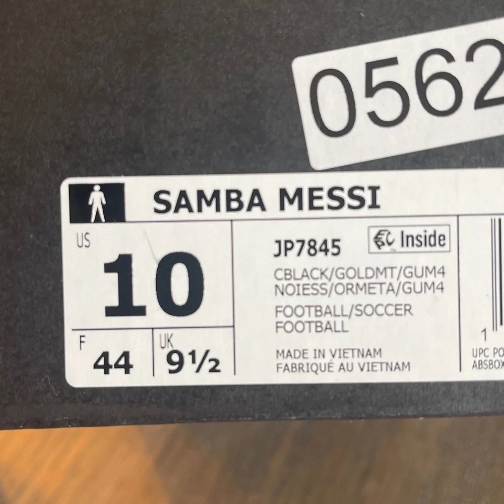 NIB ADIDAS MESSI SAMBA MENS INDOOR SOCCER LEATHER SHOES CORE BLACK/PINK SZ10 - Picture 13 of 17